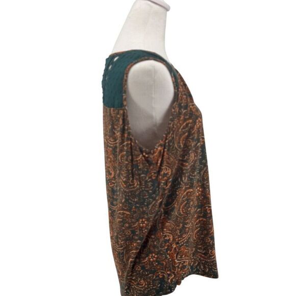 Anthropologie Daniel Rainn Boho Paisley Sleeveless Top Sz M EUC Summer Vibes - Picture 3 of 8